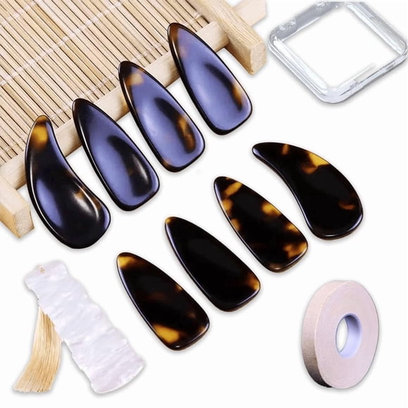 Set de accesorios para Guzheng MUYIYANG: 8 púas + cinta adhesiva + estuche