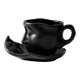 thumbnail image 1 of Taza De Café Con Platillo Europeo De 100 Ml Con Asa Taza De Leche De Cerámica Negra, 1 of 5