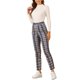 thumbnail image 2 of Pantalones de Cuadros para Mujer de Cintura Alta, Tartán a Cuadros, Pantalones Casuales para el Trabajo en la Oficina y Uso Diario L Azul, 2 of 6