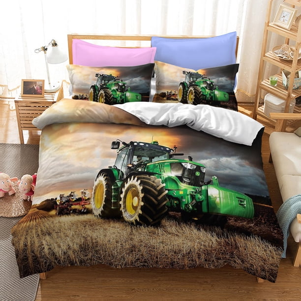 Tractor Bedding Set Bedspread Single Twin Full Queen King Size Sports Bed Set Aldult Bedroom Duvetcover Kids ropa de camaBed Sheets