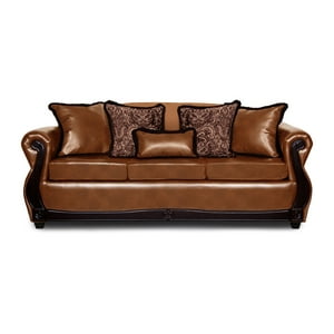 Adonis Leudh - Sofá 3 Personas Gran Columbia Felpa+Pu Terracota