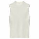 thumbnail image 2 of Polera Rib Mujer Tejida Sin Mangas Cuello Alto Acanalada blanco Talla Única, 2 of 3