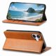 thumbnail image 5 of Funda tipo cartera para iPhone 16 de piel con cierre magnético, ranuras para tarjetas y correa para la muñeca Marrón, 5 of 6