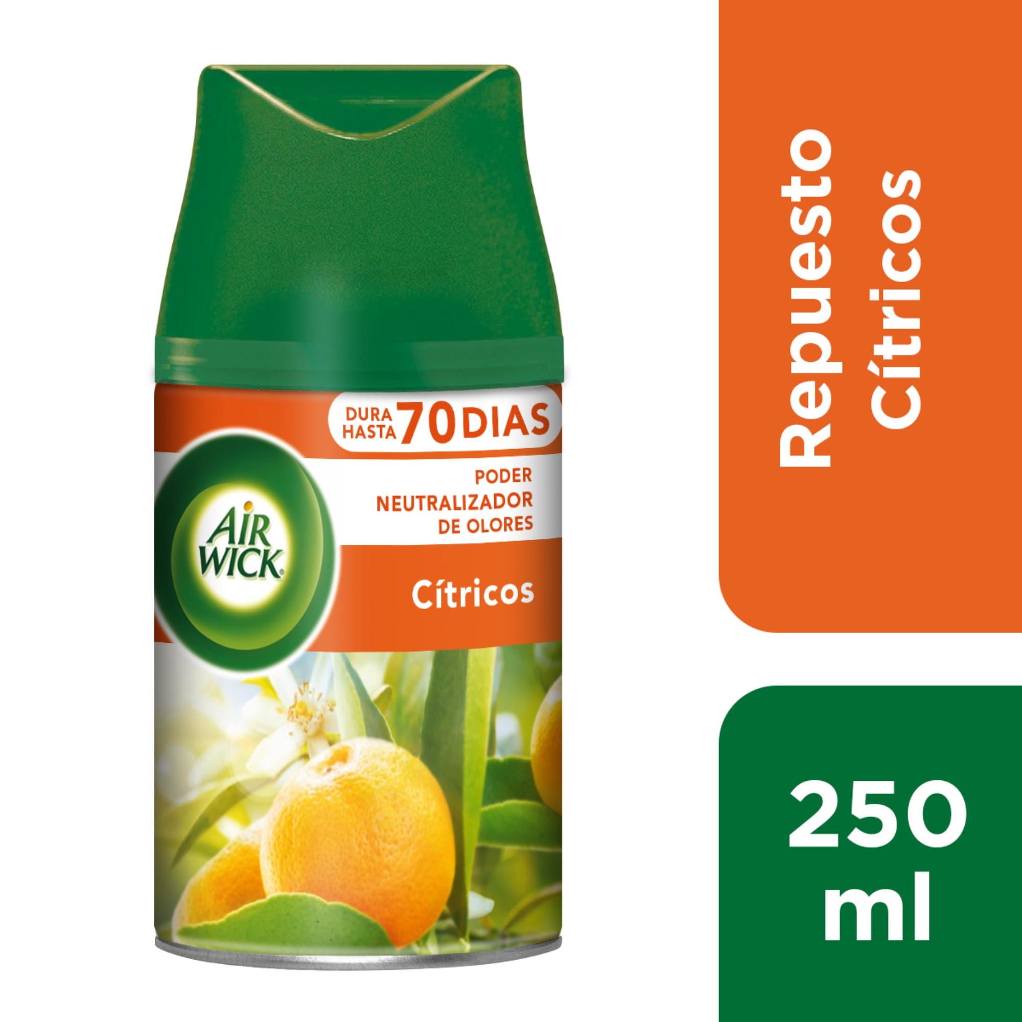 Aromatizante Ambiental Automático Freshmatic Repuesto Cítricos Aerosol Lata 250 ml Air Wick