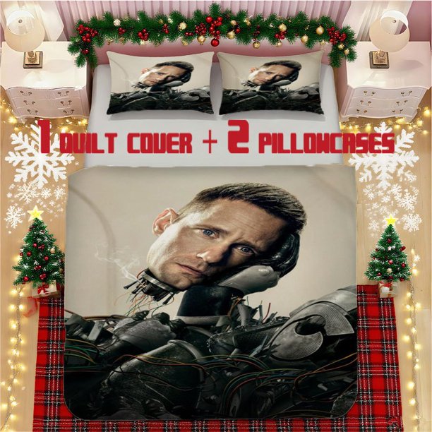 Murderbot-Inspired Soft Printed Bedding Set Polyester Fabric Decorative & Warm