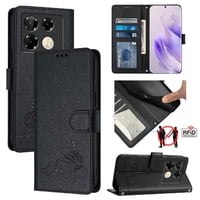 Funda Tipo Cartera Foxdock Para Infinix Note 40 Pro 5G Con Soporte, Ranuras, Rfid, Diseño De Gato