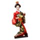 thumbnail image 2 of Kimono Japonés De 11 Pulgadas Geisha Doll Office Bar Adorno Artesanal Rojo, 2 of 3