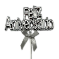 Genérico - Deco Torta Fa 3D Plateado X1 Uni