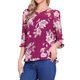 thumbnail image 4 of INSPIRE CHIC Camisas de Mujer de Manga 3/4 Blusas de Chifón Floral Rojo Rosa S, 4 of 6