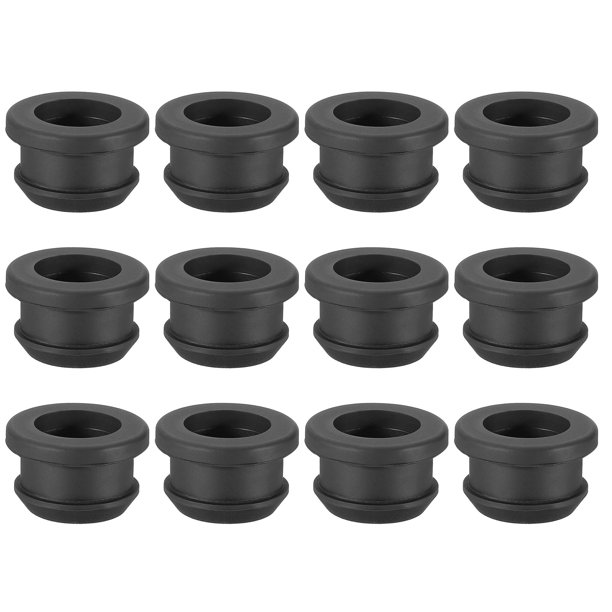 Uxcell 3/4 pulgada Arandelas de Goma, 12 piezas Arandela de Sombrero para Cableado de Gasket Tapones de Agujero, Negro