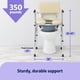 thumbnail image 4 of Cómoda Drop Arm Medline con asiento y respaldo acolchados, 4 of 6