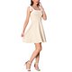 thumbnail image 4 of INSPIRE CHIC Vestido de Verano Cami para Mujer con Tirantes Anudados, Escote Cuadrado, Línea A Elegante en Contraste Mini Vestido S Beige, 4 of 6