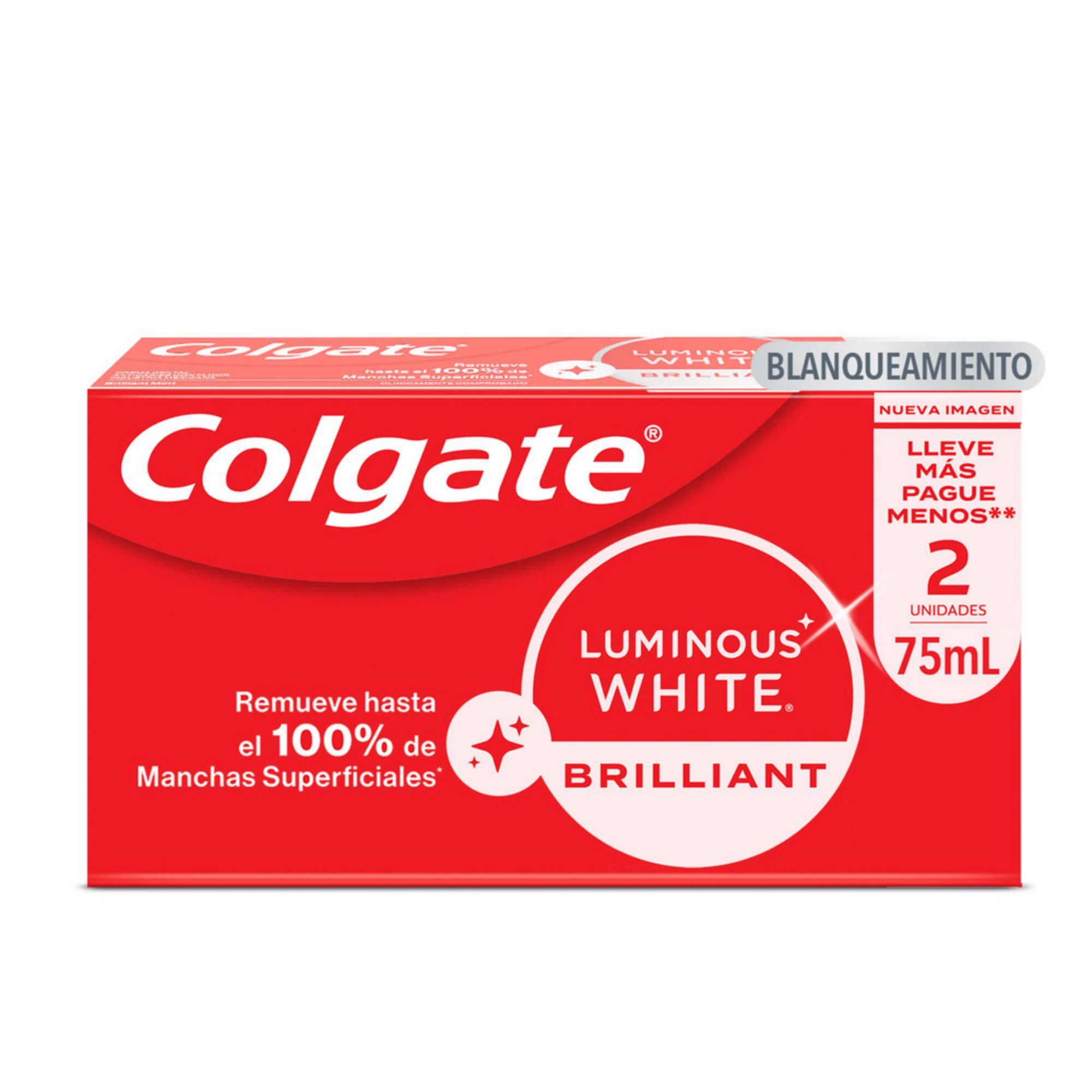 Crema dental anticaries con fluor Pasta Dental Colgate Luminous White Brillant 2 Un, ml ml