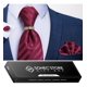 thumbnail image 1 of Corbata Hombre Seda En Caja + Anillo Dorado, Paño Y Colleras vino Talla Única, 1 of 4