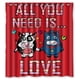 thumbnail image 1 of Cortina de ducha con frase "Love Is All You Need", "All You Need Is Love", juego de cortina de baño con ganchos, tamaño 66 x 72 pulgadas, 1 of 3