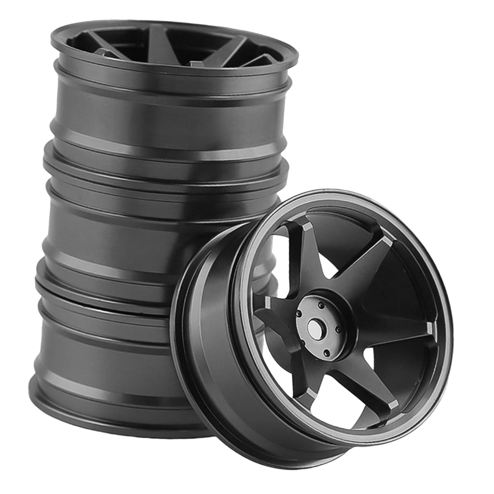 Magideal - Reemplazo De Llanta De Cubo De Rueda De Coche Rc De 4 Piezas 5,2 Cm Para 1:10 Rc En Carretera Touring Piezas De Accesorios De Coche Diy Modificación D Negro