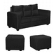 thumbnail image 2 of Sofa Loreto Felpa Negro, 2 of 3