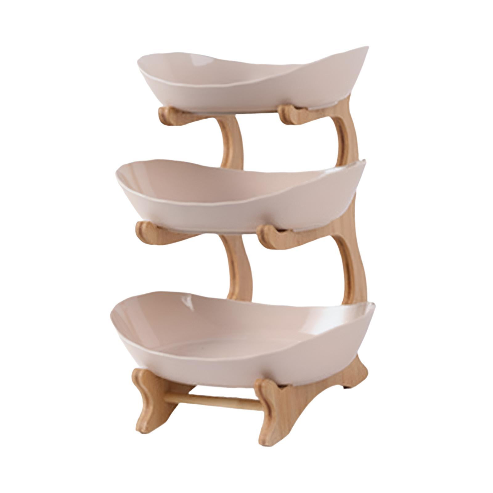 Bothyi - Bandeja Organizadora Para Servir Bocadillos, Platos Para Servir Para La Mesa De La Sala De Estar Del Restaurante, 3 Capas, Rosa
