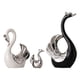 thumbnail image 3 of Figura de cisne de 3 uds, colección de estatuas de la familia de cisnes, escultura de Animal, adorno de mesa para estantería, gabinete, decoración del Negro Blanco Plata, 3 of 5