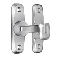 Magideal - Cerradura De Puerta De Granero, Cerradura De Puerta Con Mosquitera, Cerradura De Puerta De Habitación, Aleación De Zinc, Cerradura De Puerta Plegable, Plata