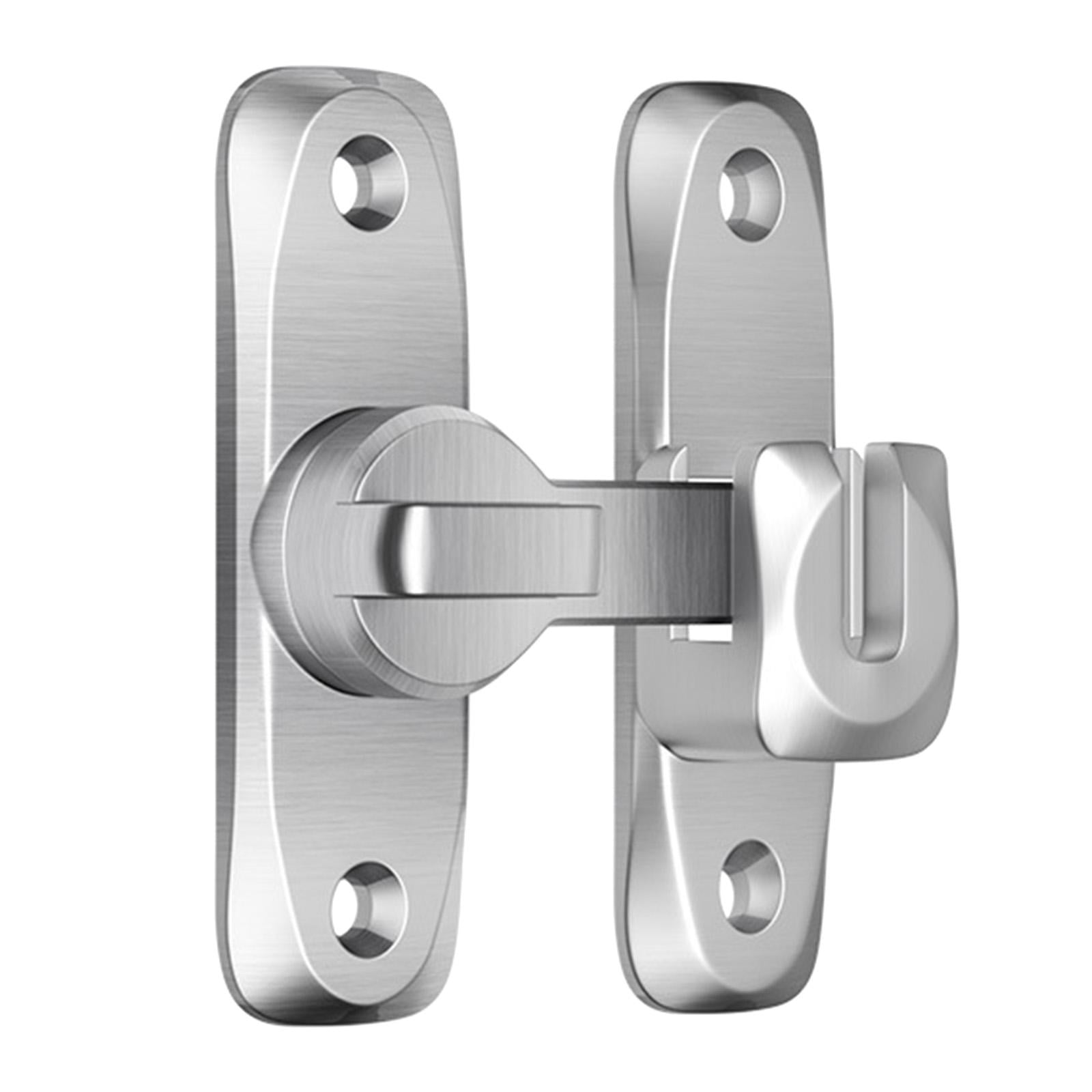Magideal - Cerradura De Puerta De Granero, Cerradura De Puerta Con Mosquitera, Cerradura De Puerta De Habitación, Aleación De Zinc, Cerradura De Puerta Plegable, Plata