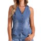 thumbnail image 1 of INSPIRE CHIC Chaleco de Mezclilla para Mujer con Botones Sin Mangas Chaleco de Jean Azul Claro M, 1 of 6