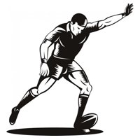 Rienda Libre Graphics - Decomural Rugby Player Rugby Kick Ws-18761