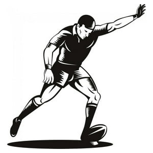 Rienda Libre Graphics - Decomural Rugby Player Rugby Kick Ws-18761