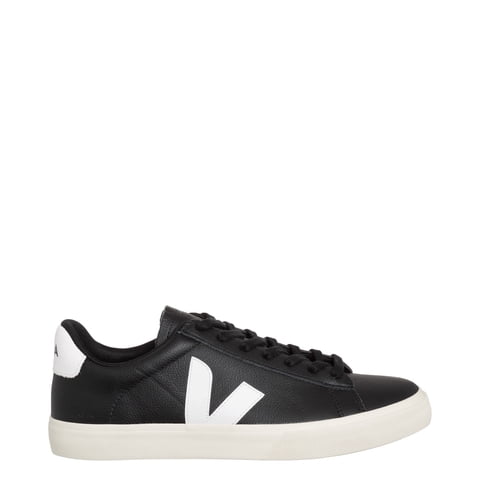 Zapatillas Veja Campo De Piel Sin Cromo Para Hombre, Color Blanco Y Negro