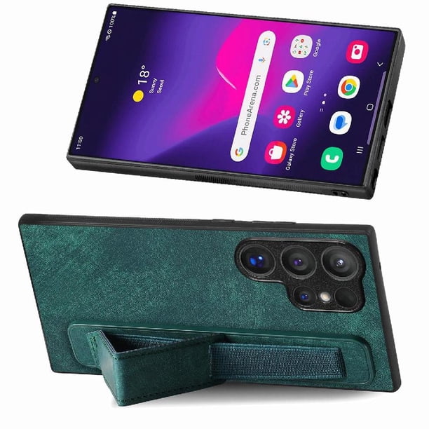 Funda Protectora con Correa para Samsung Galaxy S24 Ultra Resistente a Golpes Verde