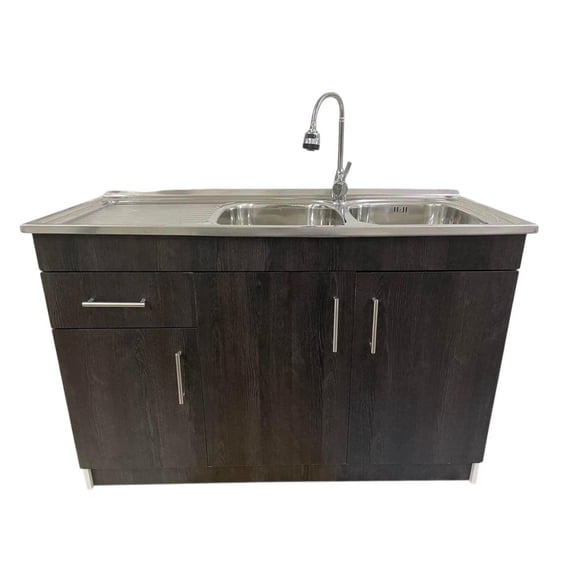 Kit Lavaplatos con mueble 120x50 Doble Espresso Secador Izquierdo