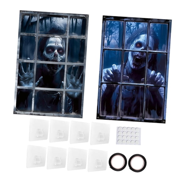 Póster De Pared De Feliz Halloween Con Cara Escalofriante Y Aterradora Para Fiesta De Pub, Estilo Oficina C