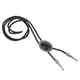 thumbnail image 1 of piedra preciosa oval bolo bola lazo rodeo vaquero cuero pu corbata plata antigua, 1 of 3