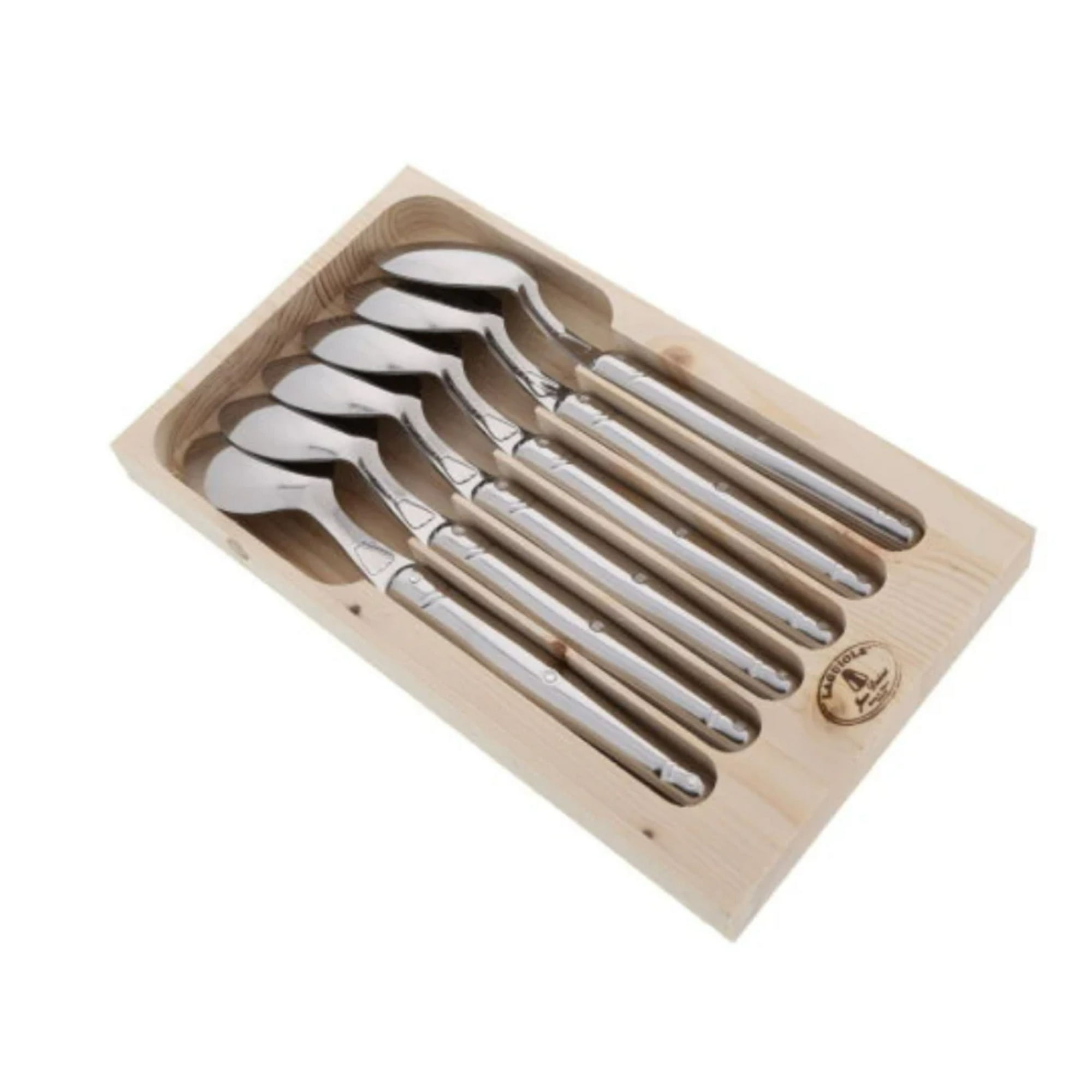 Laguiole Jean Dubost - Set 6 Cucharas Café Acero