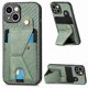 thumbnail image 1 of Funda Resistente para iPhone 15 Plus con Tarjetero y Soporte, Diseño Magnético Verde, 1 of 5