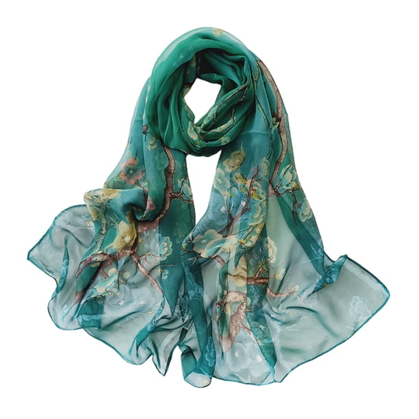 Bufandas ligeras con estampado de flores para mujer, chal de algodón, regalo de verano