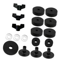 Magideal - 18 Piezas De Fieltro De Repuesto Para Soporte De Platillo, Resistentes, Para Batería, Almohadillas De Fieltro Para Platillos De Batería, Fundas Y Aran Negro