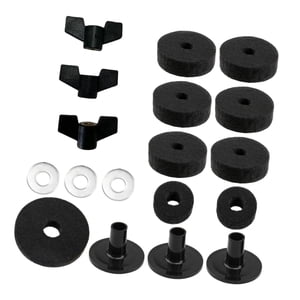 Magideal - 18 Piezas De Fieltro De Repuesto Para Soporte De Platillo, Resistentes, Para Batería, Almohadillas De Fieltro Para Platillos De Batería, Fundas Y Aran Negro