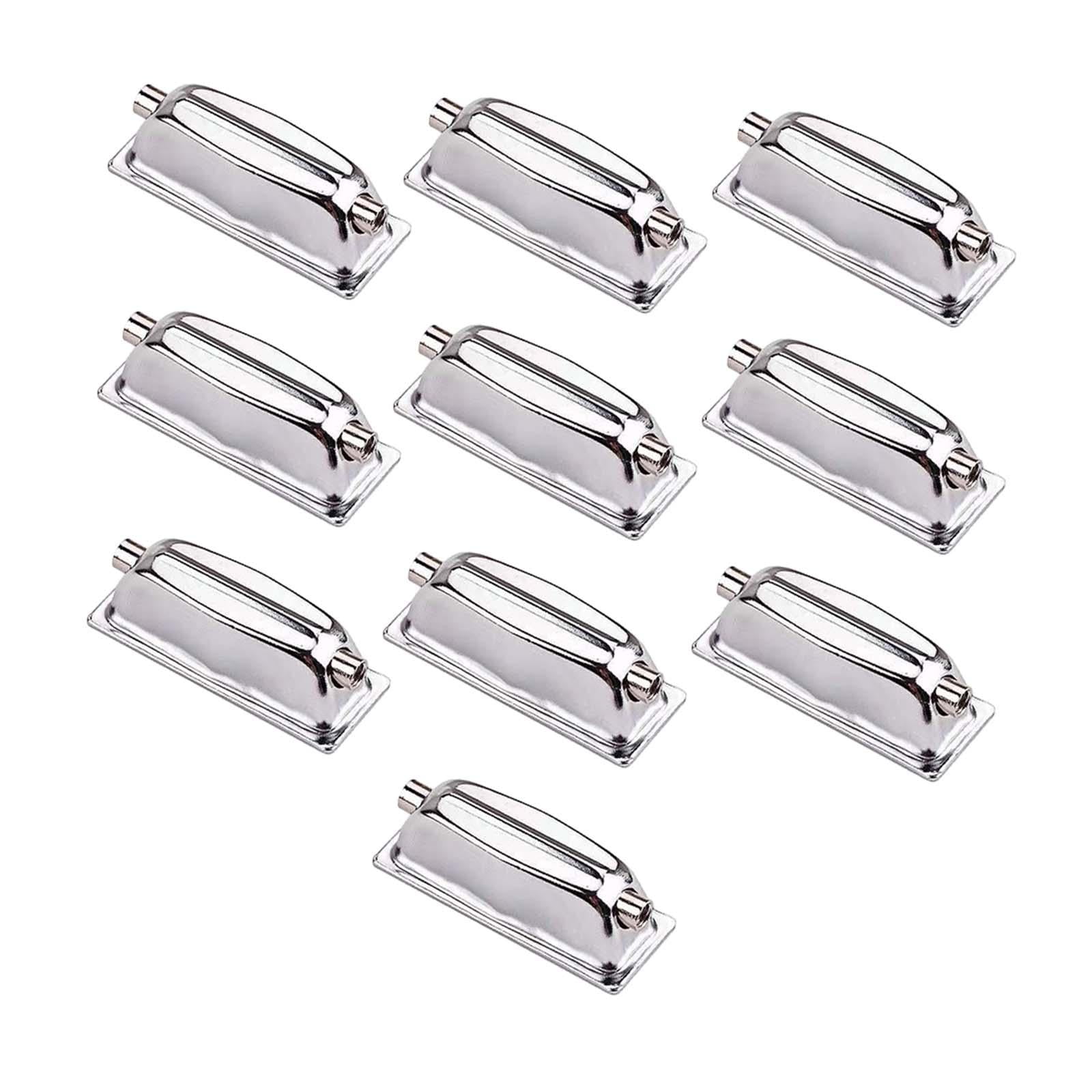 Bothyi - 10 Piezas De Soportes Para Caja De Tambor Plateados, Mantenimiento De Instrumentos Musicales, Metal De Doble Extremo