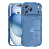 Funda Bobulier Con Marco Ondulado Transparente Para Iphone 17 Air 6.7, Azul