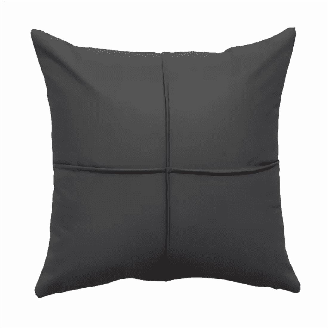 Genérico - Pack 6 Fundas De Cojines Almohada Eco-cuero Impermeable 43 Cm Color Gris Oscuro