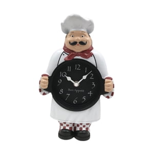 Magideal - Reloj De Pared Chef, Reloj De Escritorio, Reloj Decorativo Moderno, Reloj De Pared Colgante Para Panadería, Salón, Cafetería, Restaurante, Decoración