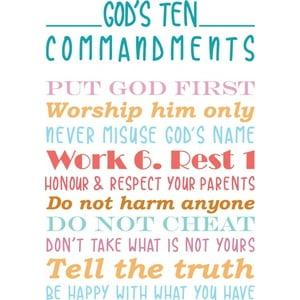 Rienda Libre Graphics - Decomural Gods Ten Commandments Christian Ws-51277