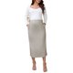 thumbnail image 2 of INSPIRE CHIC Falda Larga de Maternidad para Mujeres de Cintura Alta Línea A con Vuelo y Caída Casual para Embarazo L Marrón, 2 of 5
