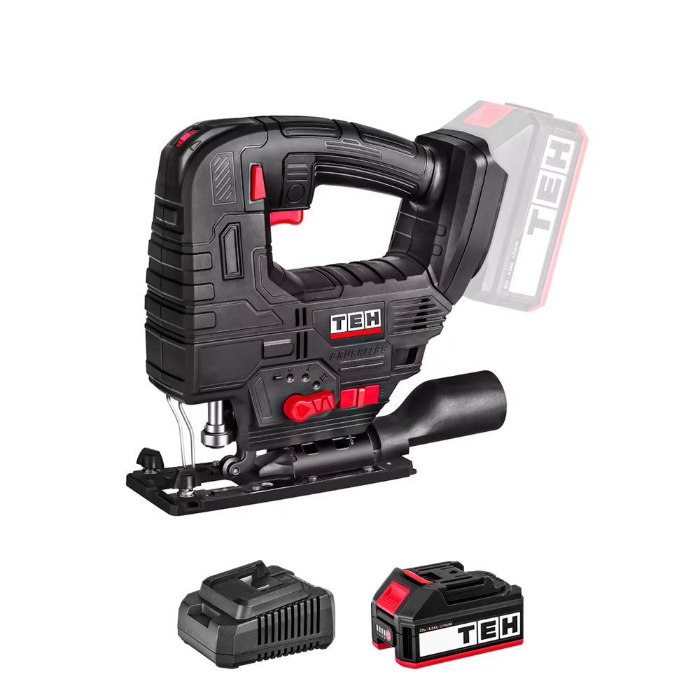 Tehtools - Sierra Caladora Inalambrica 20V 100Mm + 1 Batería 4.0 Ah + Cargador