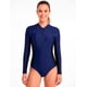 thumbnail image 1 of Traje de baño mujer deportivo manga larga cierre azul marino, 1 of 2