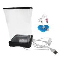 Magideal - Pecera Para Peces Betta, Pecera Con Luz, Resistente, Decoración Para Pecera, Terrario Para Reptiles, Pecera Para El Hogar, Oficina, Mesa, Serpiente, Negro