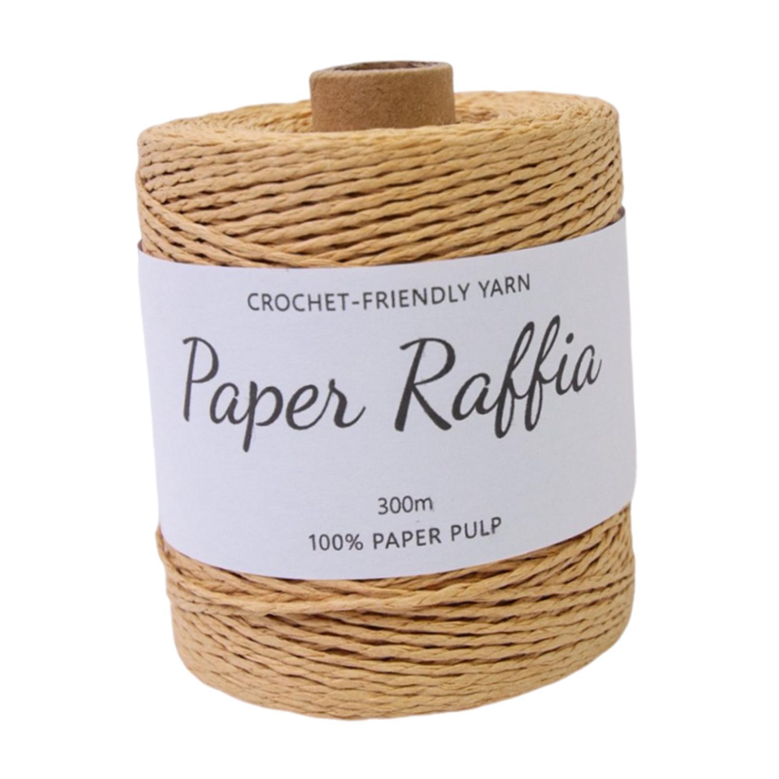 Magideal - Cinta De Papel De Rafia De 1,5 Mm De Grosor, Suave, 328 Yardas, Para Decoración De Bolsos De Crochet, Cestas Nido, Sombreros De Verano Y Tejido A Mano Café Ligero