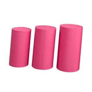 Bothyi - 3 Cubiertas De Pedestal Cilíndricas Decorativas Elásticas Para Aniversario, Color Rosa