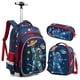thumbnail image 1 of Children's Wheeled Backpack Girls School Backpack Rolling Luggage Backpack Boys School Trolley Bag Set Lunch Bag and Pencil Case, 1 of 3